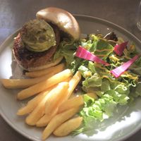 Avocado burger  at Mumokuteki Vegan Cafe in Kyoto
