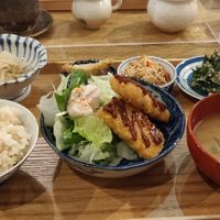 Katsu set at Mumokuteki Vegan Cafe in Kyoto