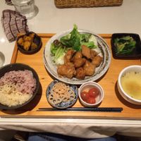 Vegan version of a set. Super tasty!  at Mumokuteki Vegan Cafe in Kyoto