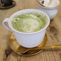 Matcha latte, ¥650 at Mumokuteki Vegan Cafe in Kyoto