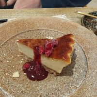 Seasonal cheesecake at Mumokuteki Vegan Cafe in Kyoto