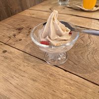 soy ice creamm  at Mumokuteki Vegan Cafe in Kyoto