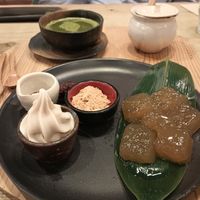 The warabi mochi was excellent. at Mumokuteki Vegan Cafe in Kyoto