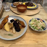 Curry with salad.  at Mumokuteki Vegan Cafe in Kyoto