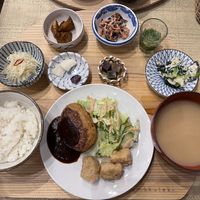 Various assembled dishes (¥2000)  at Mumokuteki Vegan Cafe in Kyoto