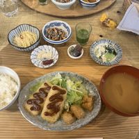 Katsu/Okara Set  at Mumokuteki Vegan Cafe in Kyoto