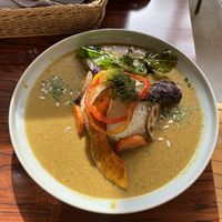 Coconut curry at Mumokuteki Vegan Cafe in Kyoto