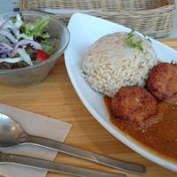 Katsu curry. Yum! at Mumokuteki Vegan Cafe in Kyoto