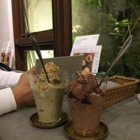 Vegan soft cream shakes  at Mumokuteki Vegan Cafe in Kyoto