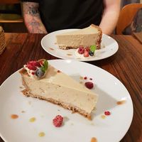 Vegan cheesecake! at Mumokuteki Vegan Cafe in Kyoto