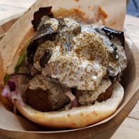 Red kiss sandwich with extra eggplant at Green Lab - Comédie in Montpellier