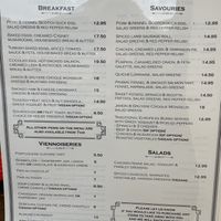 Food menu  at Daci & Daci Bakers in Hobart