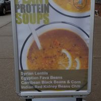 Plant protein soups at Livelihood in Toronto