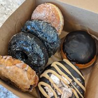 So many choices at Lovebirds Donuts in Kittery