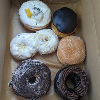 Half a dozen donuts at Lovebirds Donuts in Kittery