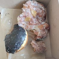 Apple Fritter/Apple Cider/Boston Cream at Lovebirds Donuts in Kittery