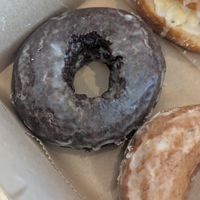 Chocolate, was super dry inside but nice chocolate flavor at Lovebirds Donuts in Kittery