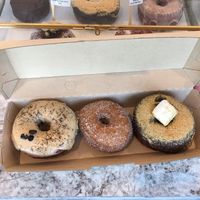 Dirty chai cinnamon and smore donut at Lovebirds Donuts in Kittery