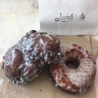 Blueberry Fritter and Glazed Brioche at Lovebirds Donuts in Kittery