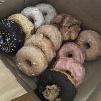 Nom!! This is for 2 people 😅 at Lovebirds Donuts in Kittery