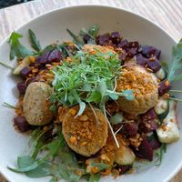 Falafel and beetroot salad at The Craft Embassy in Christchurch