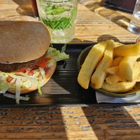 Falafel burger with vegan ranch among the toppings at The Craft Embassy in Christchurch