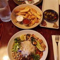 Pho, burger and chips at The Craft Embassy in Christchurch