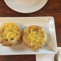 Flat bread starter with vegan cheese  at Saluté Tapas Restaurant and Bar in Greytown