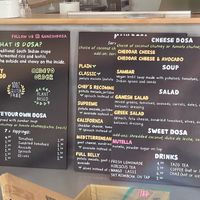 Menu boards at Ganesh Dosa in Kailua