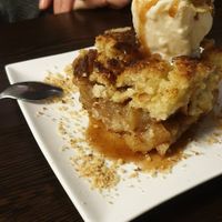 Apple crumble with ice cream at Euro Kitchen in Fitzroy