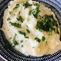 Side of garlic mash  at Euro Kitchen in Fitzroy