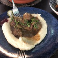 Delightful Swedish meatballs on delicious mash potato  at Euro Kitchen in Fitzroy