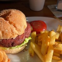 Satay bean burger  at The Teasdale Hotel in Middleton-in-teesdale