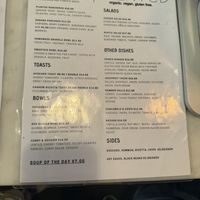 Menu  at Planted in Brooklyn