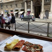 Four different vegan slices  at Pizza Time in Rome