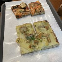 Aubergine/mushroom and potato/mushroom  at Pizza Time in Rome