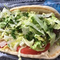 Shawarma with lettuce and tomatoes  at Shawarma Brothers in Cuyahoga Falls