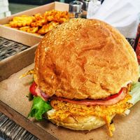Huge portions  at Vegan Kiraly in Budapest