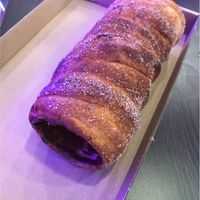 Chimney cake with hazelnut spread and cinnamon sugar  at Vegan Kiraly in Budapest