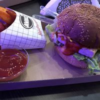 Tofu cheese burger  at Vegan Kiraly in Budapest