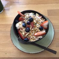 Berry and fruit yoghur bowl with (gluten free) granola. at PLANT SHACK - Altea in Altea