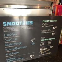 Smoothie and coffee menu  at LottaFrutta in Atlanta