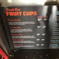Fruit cup menu at LottaFrutta in Atlanta