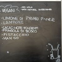 vegan ice cream menu  at Gelateria Loggetta in Mantova