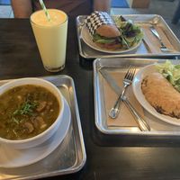 Vegan soup, sandwich and smoothie  at Plank Coffee in Healdsburg