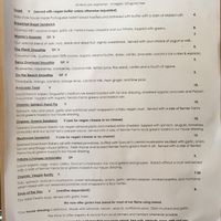 Menu at Plank Coffee in Healdsburg