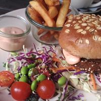 Quinoa burger  at Café Korn in Roskilde