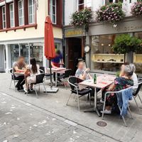 Outdoor seating at Indian Palace in St Gallen