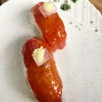 Ahi watermelon nigiri at PLANTA Queen in Toronto