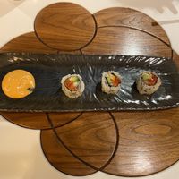 Watermelon spicy tuna rolls  at PLANTA Queen in Toronto